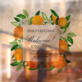 Oranje vruchten Bloem Zomer Bloemen Botanische Win Raamsticker (Vel 2)