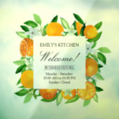 Oranje vruchten Bloem Zomer Bloemen Botanische Win Raamsticker (Vel 3)