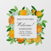 Oranje vruchten Bloem Zomer Bloemen Botanische Win Raamsticker (Vel)