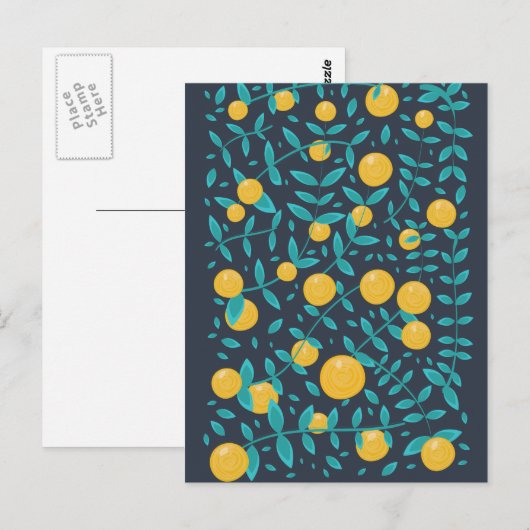 Oranje vruchten Briefkaart (Voorkant / Achterkant)