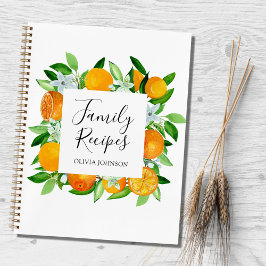 Oranje vruchten en bloemen familie recept kookboek notitieboek