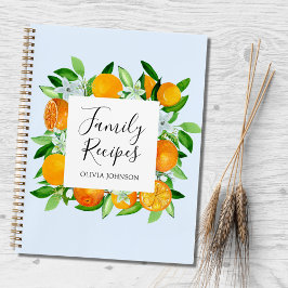 Oranje vruchten en bloemen familie recept kookboek notitieboek