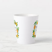 Oranje vruchten en bloemen Zomer Bloemen Botanisch Latte Mok (Voorkant)