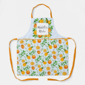 Oranje vruchten en bloemen Zomer Bloemen Botanisch Schort (Voorkant)