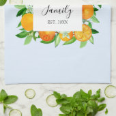 Oranje vruchten en bloemen Zomer Bloemen Botanisch Theedoek (Gevouwen)