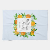 Oranje vruchten en bloemen Zomer Bloemen Botanisch Theedoek (Horizontaal)