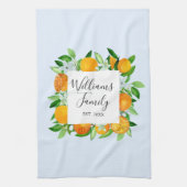 Oranje vruchten en bloemen Zomer Bloemen Botanisch Theedoek (Verticaal)