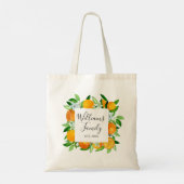 Oranje vruchten en bloemen Zomer Bloemen Botanisch Tote Bag (Achterkant)