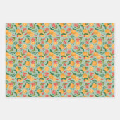 Oranje vruchten- en bloemmotief inpakpapier vel (Voorkant 3)