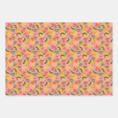 Oranje vruchten- en bloemmotief inpakpapier vel (Voorkant 2)