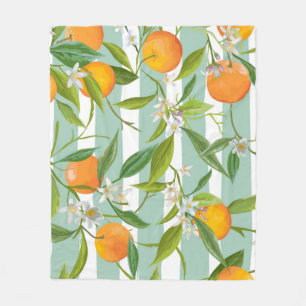 Oranje vruchten Floral: naadloze Vintage. Fleece Deken