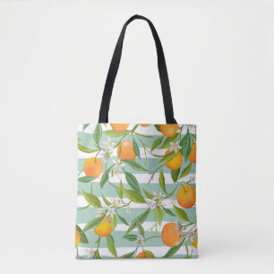 Oranje vruchten Floral: naadloze Vintage. Tote Bag