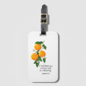 Oranje vruchten Genesis 12:2 Bagagelabel (Voorkant (verticaal))