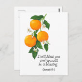 Oranje vruchten Genesis 12:2 Briefkaart (Voorkant / Achterkant)