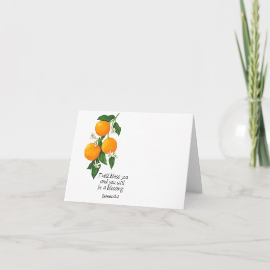 Oranje vruchten Genesis 12:2 Feestdagen Kaart (Voorkant)