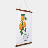 Oranje vruchten Genesis 12:2 Hangend Wandkleed (Gebogen)