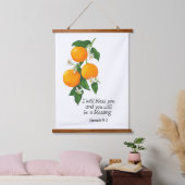 Oranje vruchten Genesis 12:2 Hangend Wandkleed (Slaapkamer)