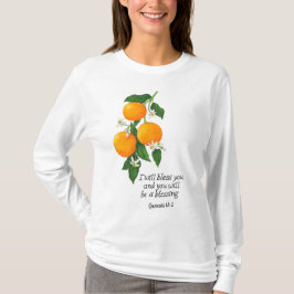 Oranje vruchten Genesis 12:2 T-shirt