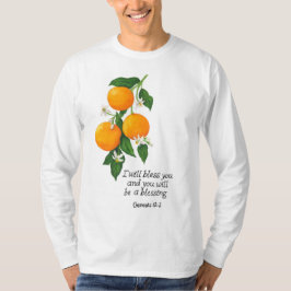 Oranje vruchten Genesis 12:2 T-shirt