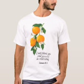 Oranje vruchten Genesis 12:2 T-shirt (Voorkant)