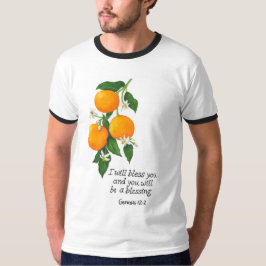 Oranje vruchten Genesis 12:2 T-shirt