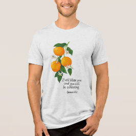 Oranje vruchten Genesis 12:2 Tri-Blend Shirt