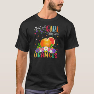 Oranje vruchten, gewoon een meisje dat van Sinaasa T-shirt