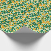 Oranje vruchten: groen  motief. cadeaupapier (Hoek)