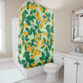 Oranje vruchten: groen  motief. douchegordijn (In situ)
