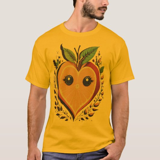 Oranje vruchten houden van hart - speciaal momento t-shirt (Voorkant)