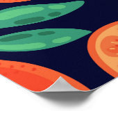 Oranje vruchten: kleurrijke  naadloos poster (Hoek)