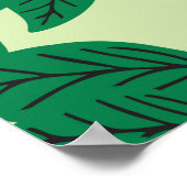 oranje vruchten met groene achtergrondnaadjes poster (Hoek)