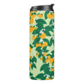  oranje vruchten met groene achtergrondnaadjes thermosbeker (Gedraaid links)