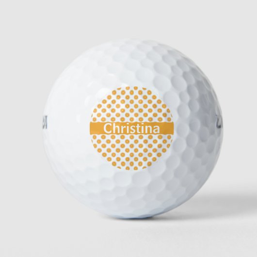 Oranje vruchten personaliseren patroon golfballen (Voorkant)