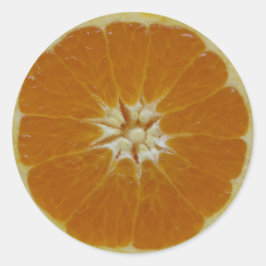 Oranje vruchtensap ronde sticker