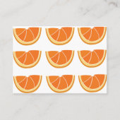 Oranje vruchtensap visitekaartje (Voorkant)