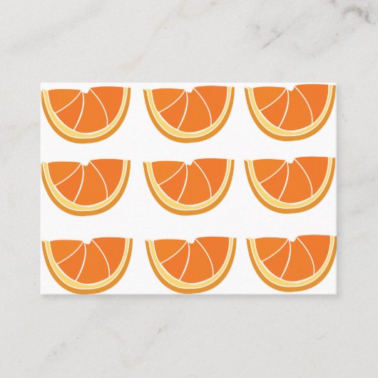 Oranje vruchtensap visitekaartje (Voorkant)