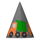 Oranje vuilniswagen feesthoedjes (Achterkant)