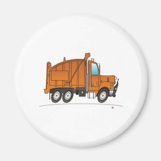 Oranje vuilniswagen magneet (Voorkant)
