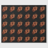 Oranje vurenschedelpapier cadeaupapier (Vlak)