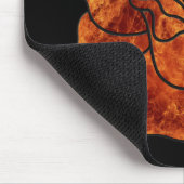 Oranje Vuur Roos Muismat (Hoek)