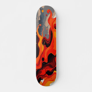 Oranje Vuur Vlam Verf Spat Abstracte Kunst Persoonlijk Skateboard
