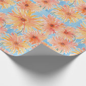 Oranje Vuurbloemen, Abstracte Bloemen Waterverf Cadeaupapier (Hoek)