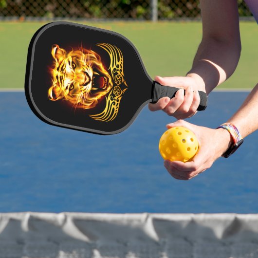 Oranje vuurgevechten tijgerkat pickleball paddle (Insitu)
