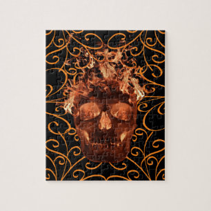 Oranje vuurhaard legpuzzel