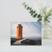 Oranje vuurtoren, IJsland Briefkaart (Staand voorkant)