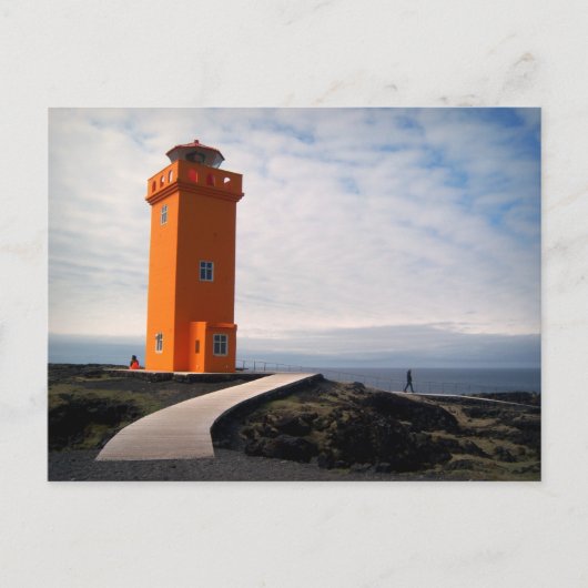 Oranje vuurtoren, IJsland Briefkaart (Voorkant)