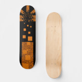 Oranje waarschuwing float schaats vierkantjes ster skateboard (Voorkant)