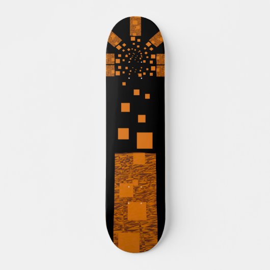 Oranje waarschuwing float schaats vierkantjes ster skateboard (Voorkant)
