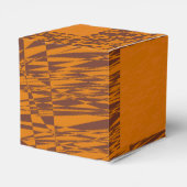 Oranje waarschuwingsbericht abstracte zwarte doos bedankdoosjes (Achterkant)